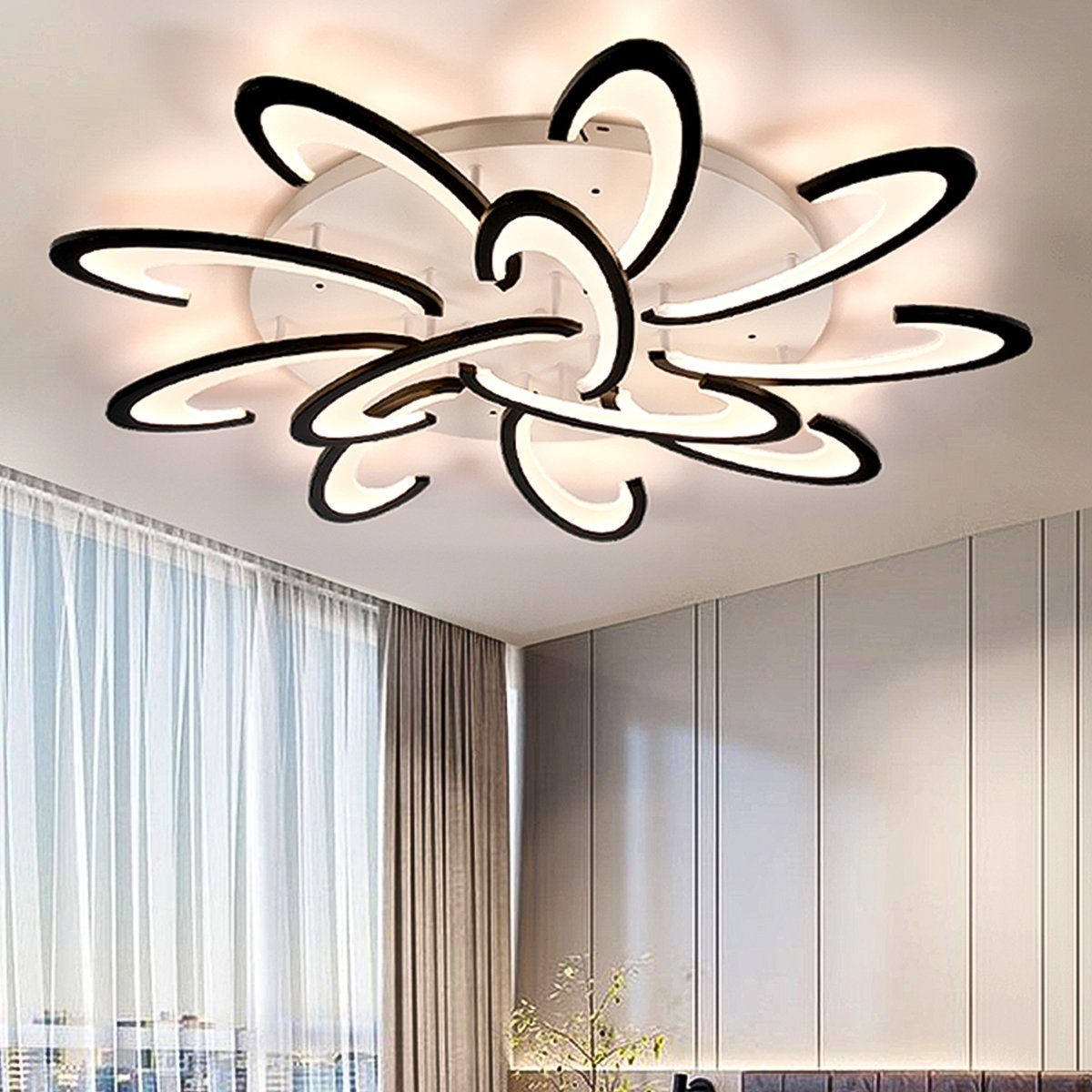 LETGOSPT Deckenleuchte 60W / 80W / 120W Modern LED Deckenleuchte, in Blumenförmiges Design, LED fest integriert, für Schlafzimmer Wohnzimmer Büros 120W LED Deckenlampe | Deckenlampen