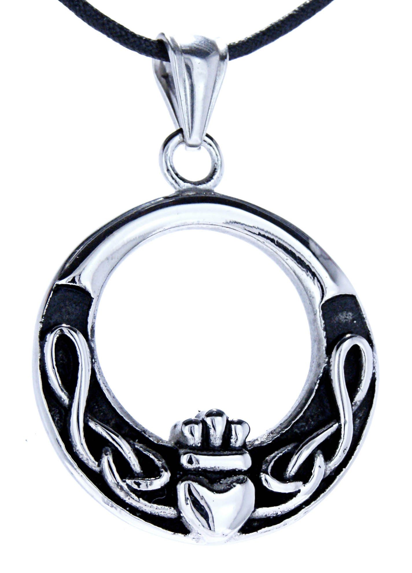 Kettenanhänger Claddagh Edelstahl Anhänger irisches Symbol Liebe Treue