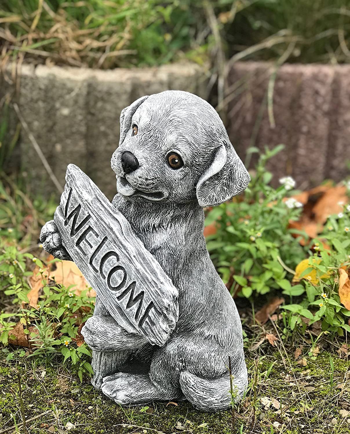 Stone and Style Gartenfigur Steinfigur Hund Welcome günstig online kaufen