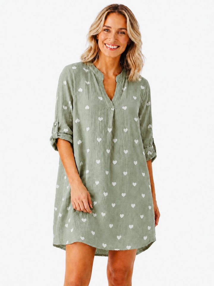 Zwillingsherz Tunikakleid Musselin Tunika/Kleid mit Herzen o. Punkten