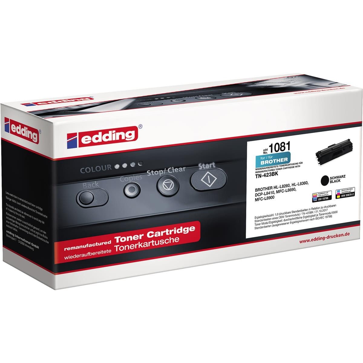 edding Tonerkartusche edding EDD-1081 schwarz Toner kompatibel zu brother TN-423BK