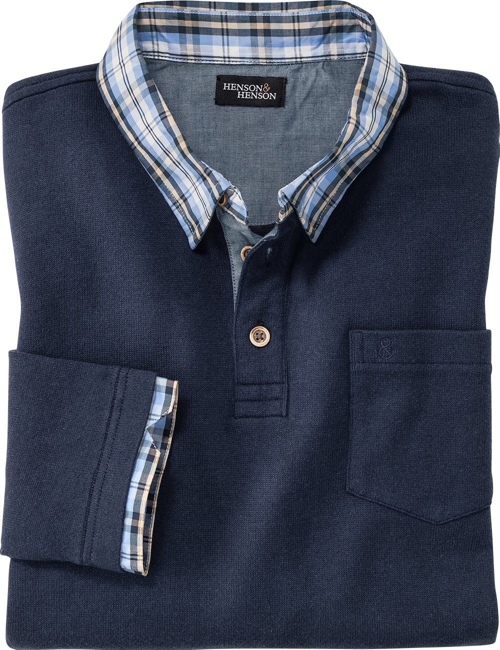 HENSON&HENSON V-Ausschnitt-Pullover optimaler Ganzjahrespullover aus reiner Baumwolle