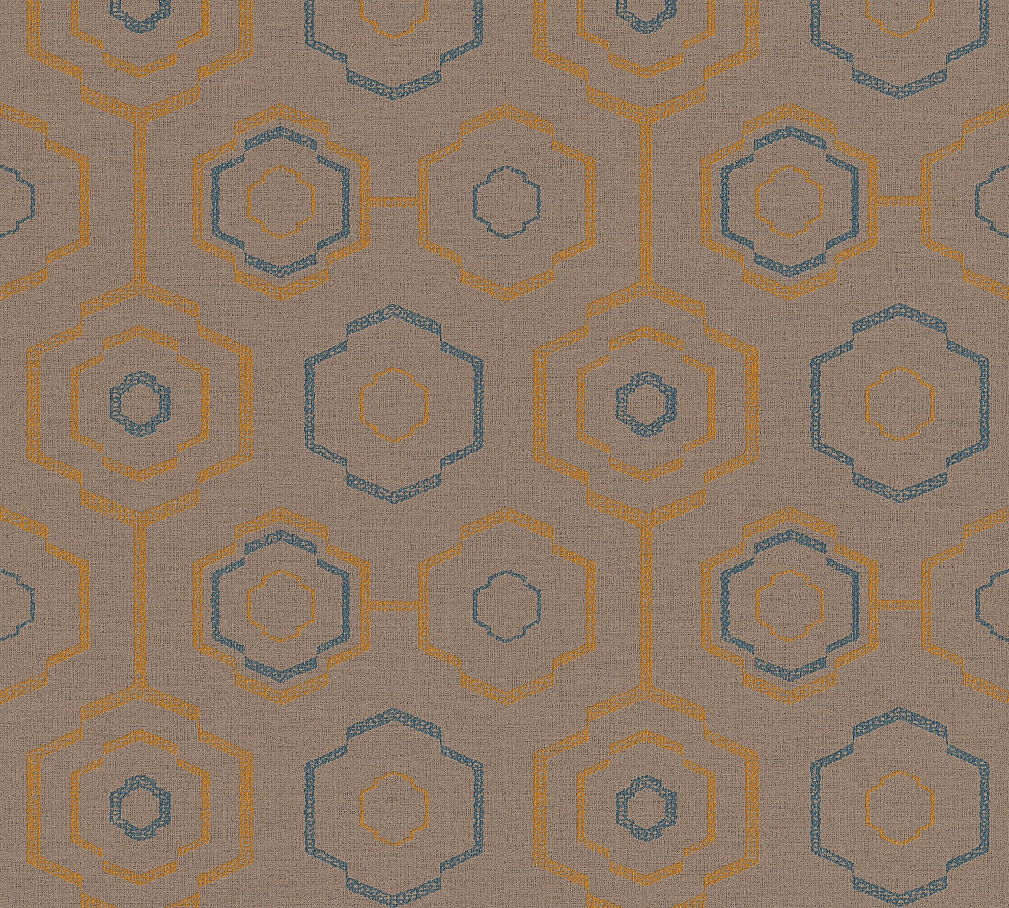 A.S. Création Vliestapete Ethnic Origin geometrisch grafisch, leicht strukturiert, gemustert, grafisch, geometrisch, Tapete Geometrisch Tapeten Wohnzimmer Schlafzimmer Küche lau Design