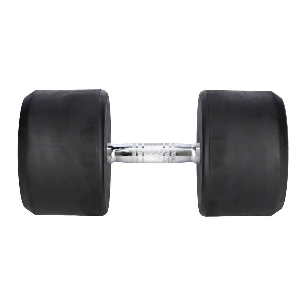 HMS Hantel Rundhantel Gummihantel Krafttraining, (Spar-Set, 40 x 20 x 20 cm robust), gerändelter Griff, Chromstahl, bodenschonend