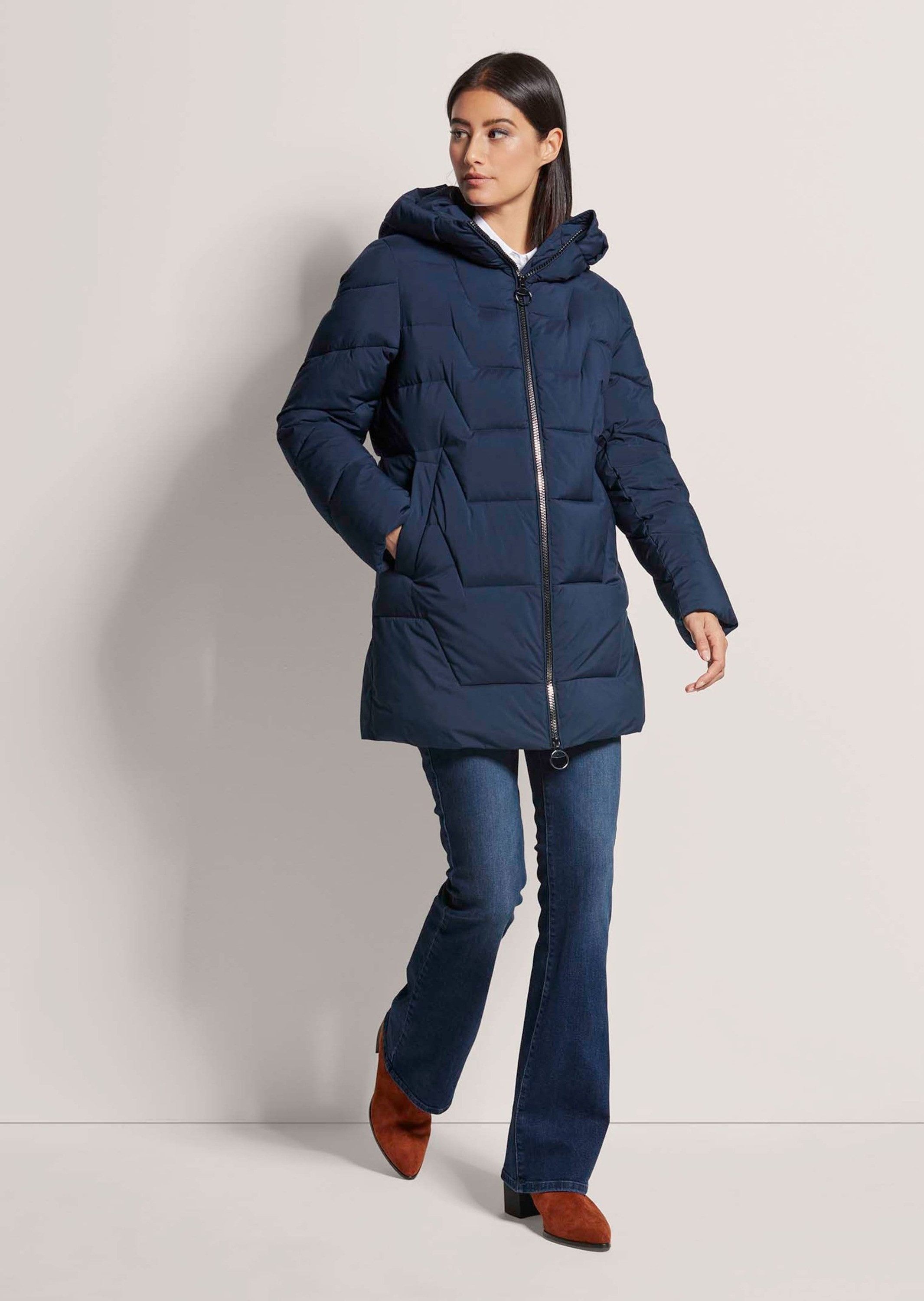 MADELEINE Steppjacke Sportlicher Steppmantel mit Kapuze Winterjacke, wattie günstig online kaufen
