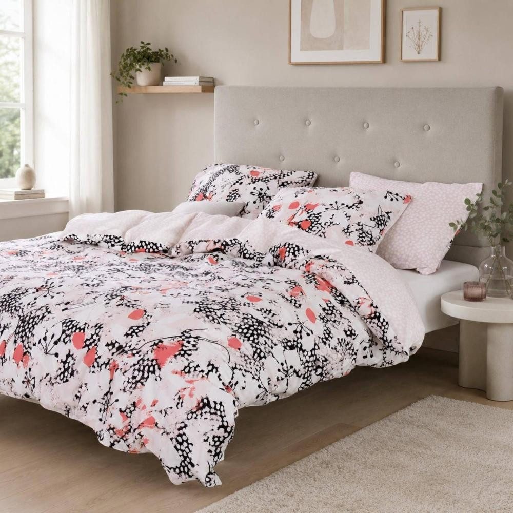 Esprit Bettwäsche Puako in Coral Pink von Esprit, Baumwoll-Satin, 2 teilig