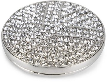 styleBREAKER Brosche (1-tlg), Runde Magnet Brosche Peace Strass