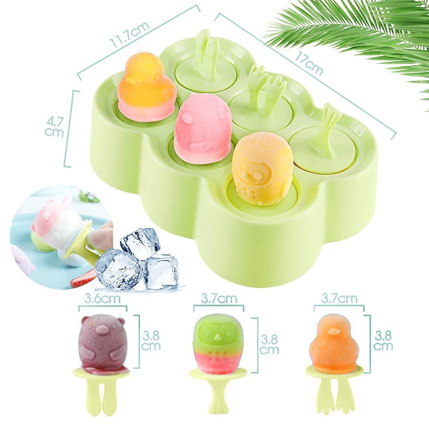 TUWENA Eisform Eisformen, 6 Eisform Eis am Stiel, Popsicle Formen, Stieleisformer, für Kinder, Baby