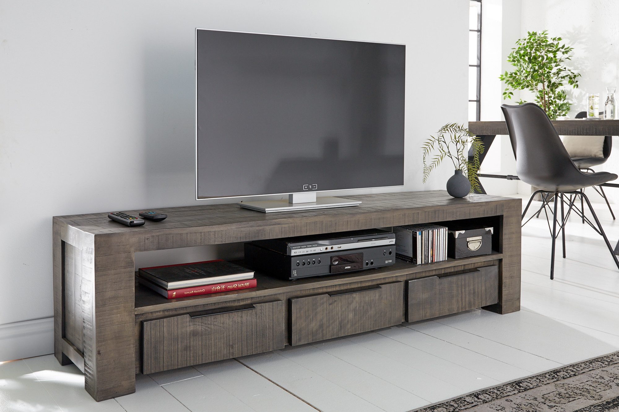 Sitheim-Europe Lowboard Woodridge Massives TV-Board 170cm Mangoholz Low-board mit 3 Schubladen