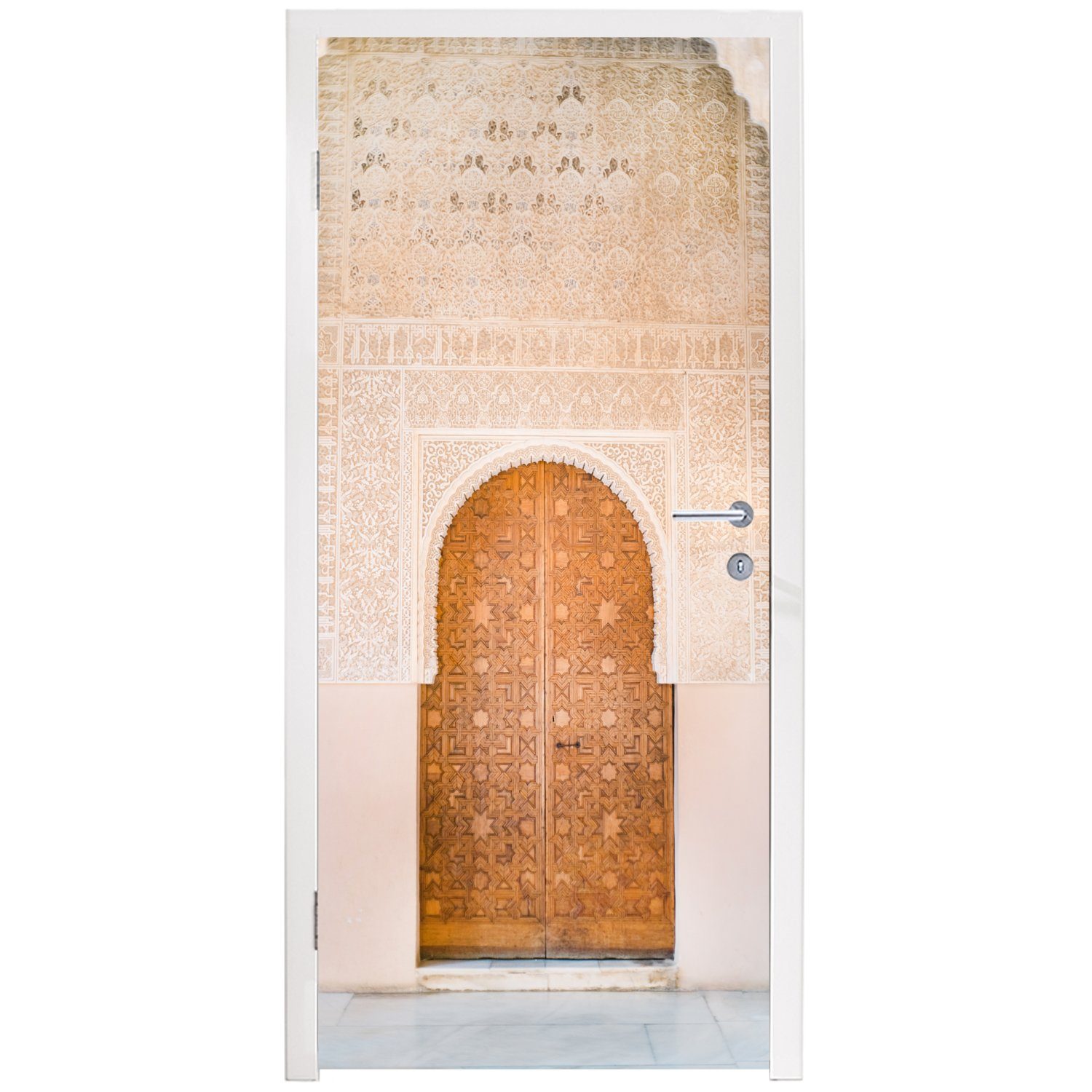 (1 Holz - - Tür, Matt, Architektur Tür Fototapete 75x205 cm Türaufkleber, MuchoWow St), bedruckt, Türtapete - für Stein,