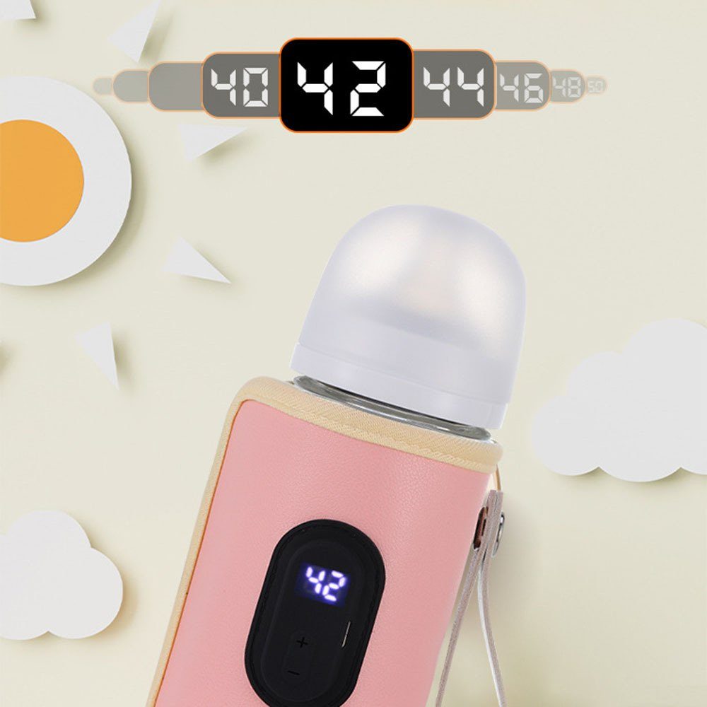 Blusmart Babyflasche Babyflaschenhülle Antifouling, Mit pink Wärmespeichernde Digitalanzeige