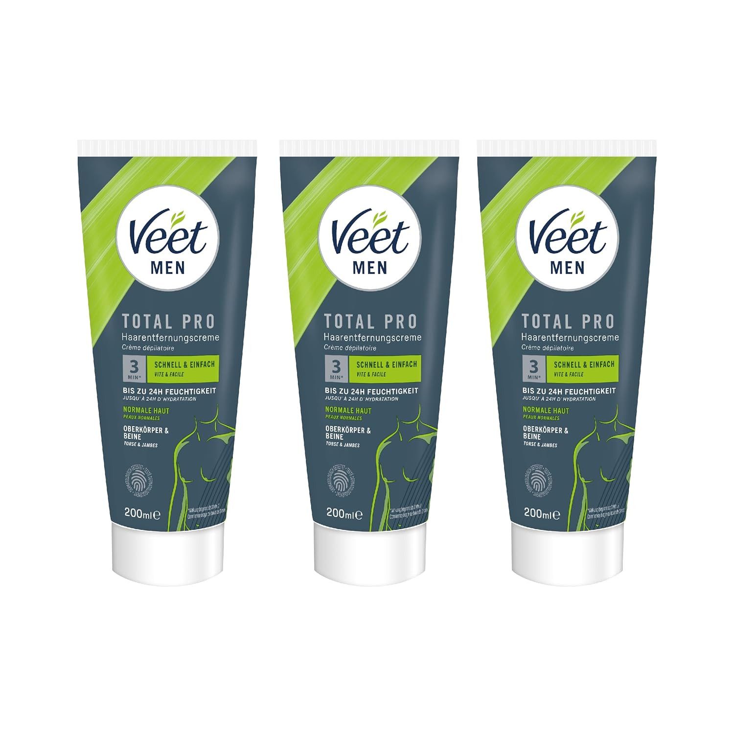 Enthaarungscreme für Oberkörper & Beine (3 x 200 ml)