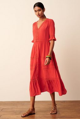 Next Sommerkleid Kleid mit Knopfleiste und Spitzenbesatz (1-tlg)