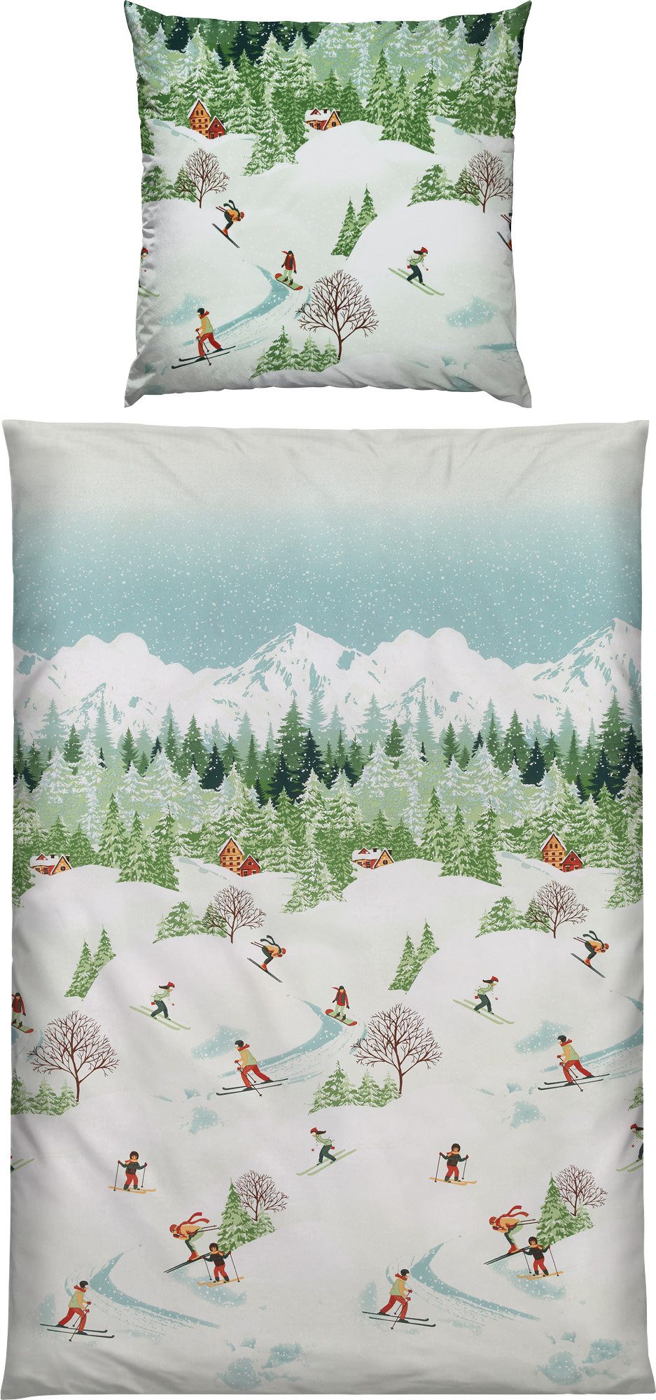 Erwin Müller Bettwäsche Bettwäsche, Biber, Edelflanell Motiv Berglandschaft günstig online kaufen