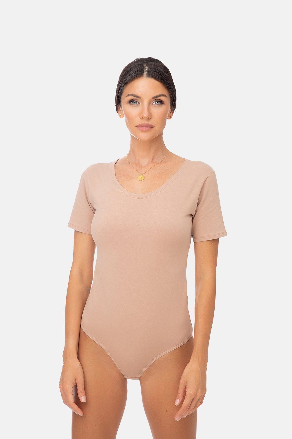 Evoni Body Damen Kurzarmbody Rundhals Bodysuit günstig online kaufen