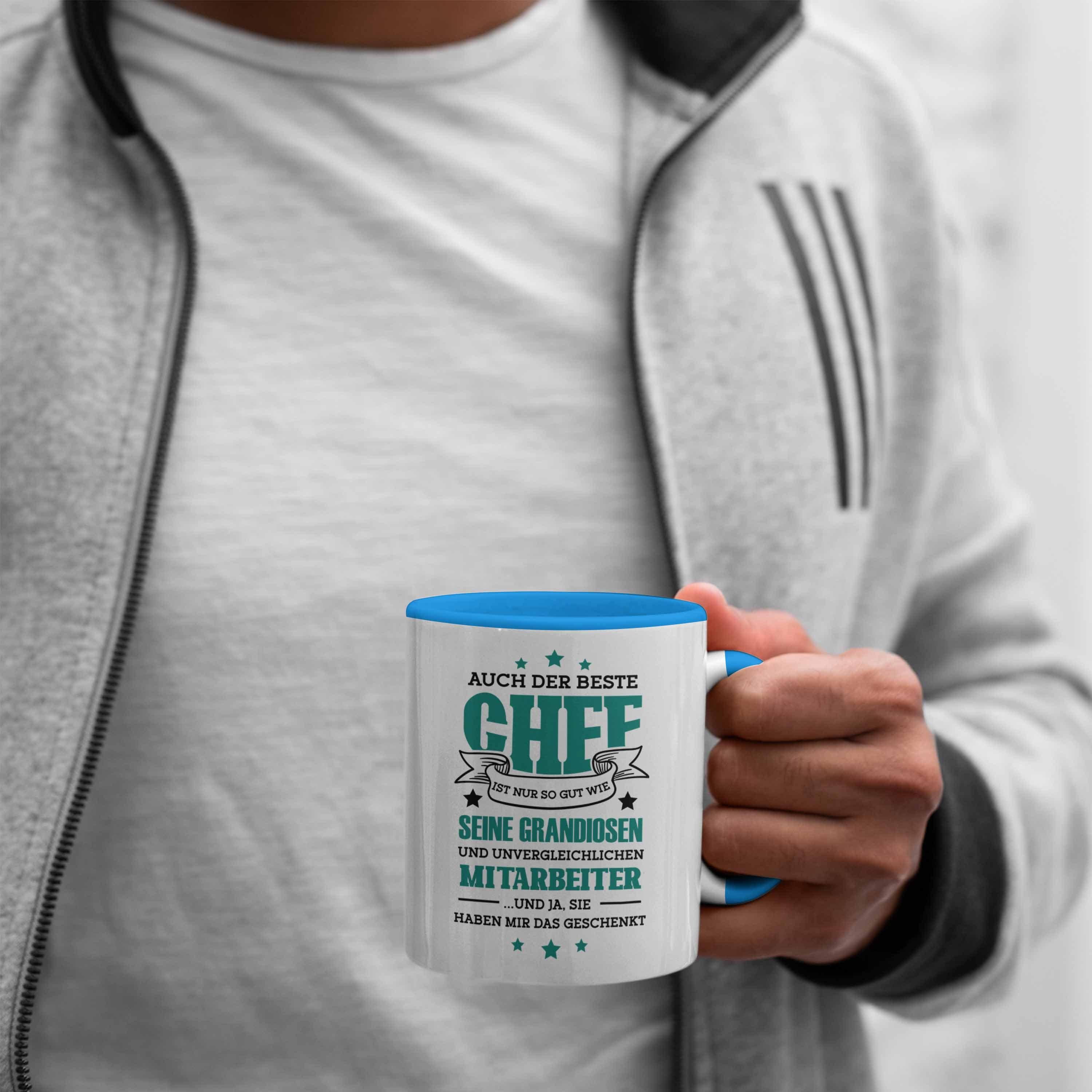 Spruch für Trendation Chef Blau Tasse Mitarbeitern von Kaffeetasse Tasse Geschenk