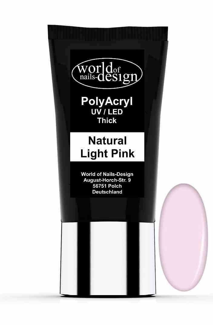 World of Nails-Design UV-Gel Studioqualität PolyAcryl light pink Tube, natural AcrylGel 30ml -Gel, in