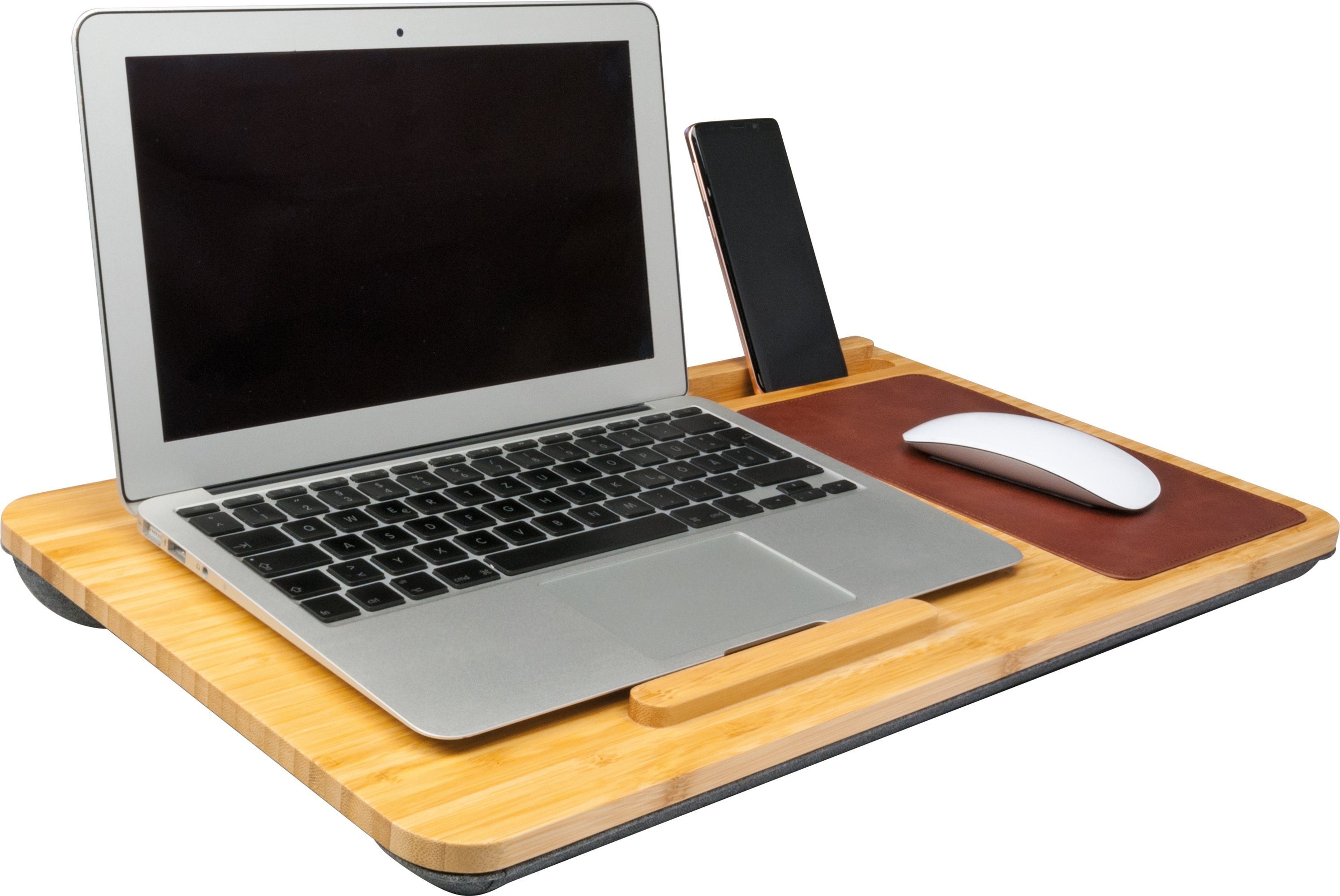 Schwaiger Laptoptisch bis integriertes entlastende 15 Laptops Handablage max. Zoll), (Laptop Unterlage, 659900 Mauspad