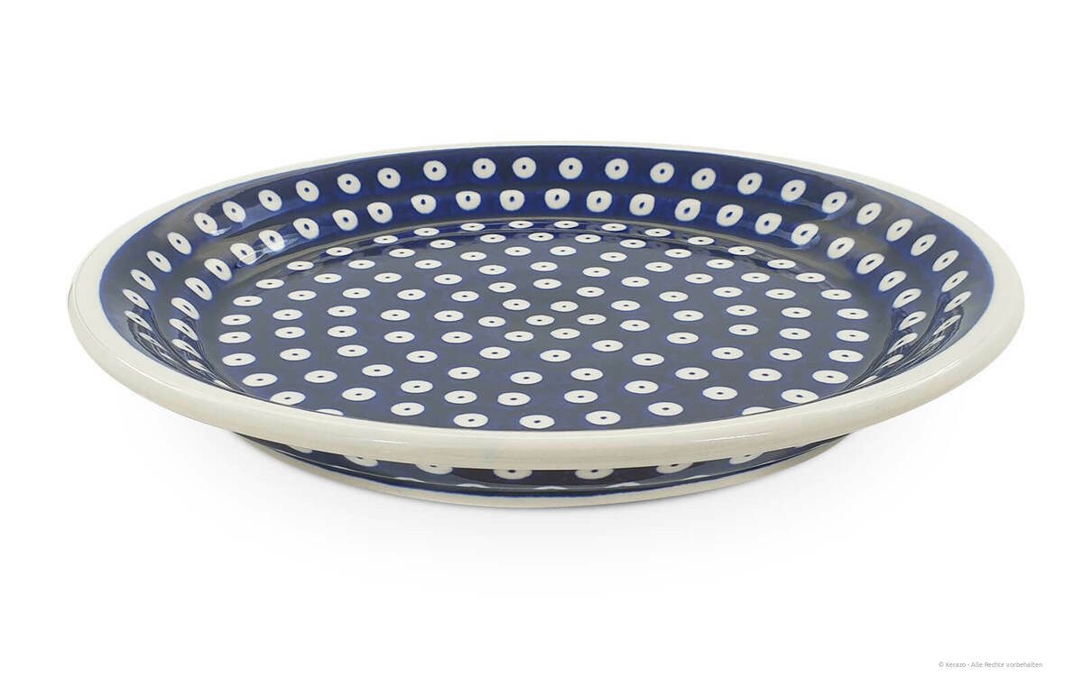 Bunzlauer Keramik Speiseteller Flacher Teller Ø24,8 cm Essteller Servierteller Keramikteller Dekor 42