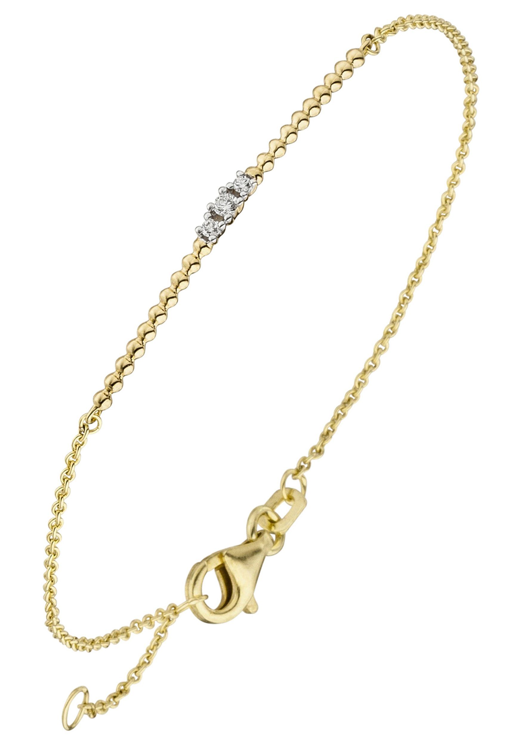 JOBO Armband, 585 Gold mit 3 Diamanten 1... JOBO Armband, 585 Gold mit 3 Diamanten 1...