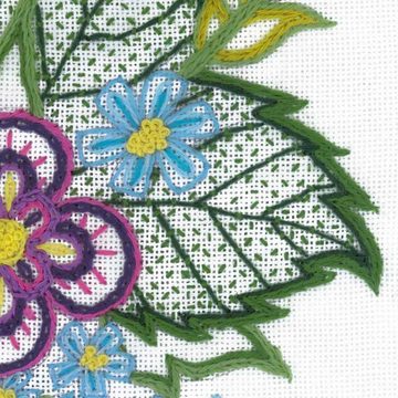Riolis Kreativset Riolis Stickbild-Set, Motiv Skizze mit Kornblumen, Stickbild gedruckt, (embroidery kit by Marussia)