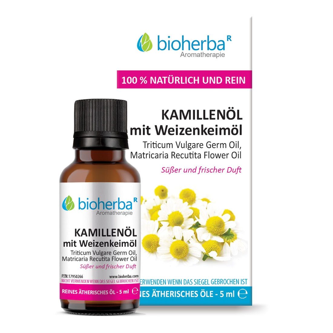 BIOHERBA R Pflege-Set Kamillenöl mit Weizenkeimöl Reines ätherisches Öl 5 ml