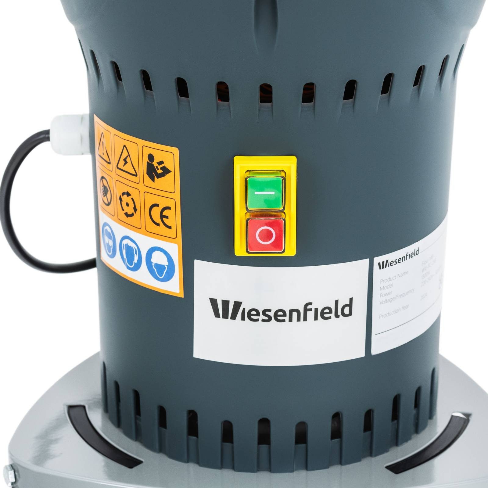 Wiesenfield Getreidemühle 300 kg/h elektrisch mit Unterbau 5 Sieben 1300W Kornmühle Hafer Roggen Strom
