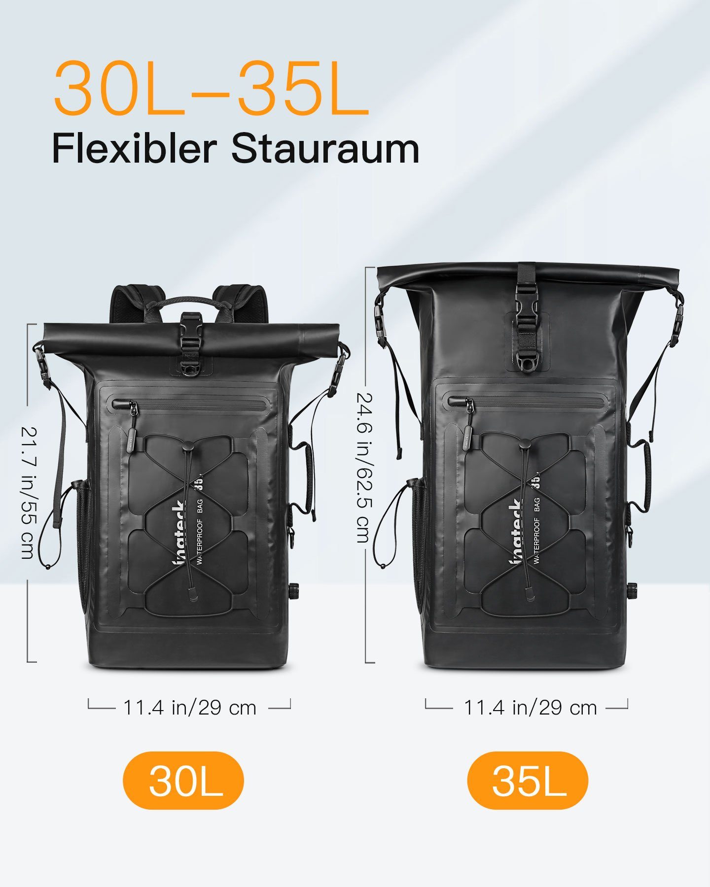 Inateck Fahrradrucksack RollTop Rucksack Herren 30-35L wasserdichter, mit H günstig online kaufen