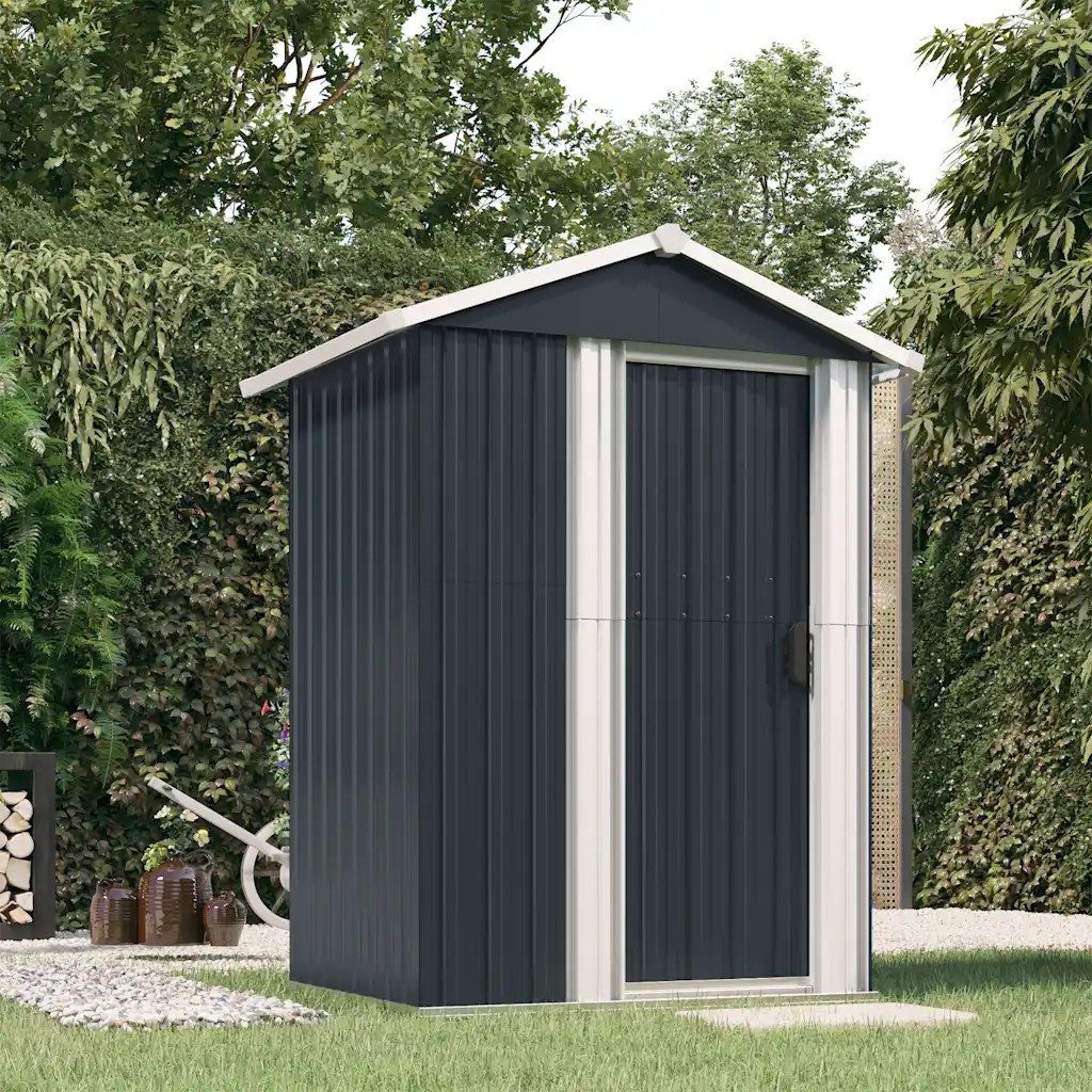 vidaXL Gartenhaus vidaXL Geräteschuppen Anthrazit 126x97,5x177 cm Verzinkter Stahl