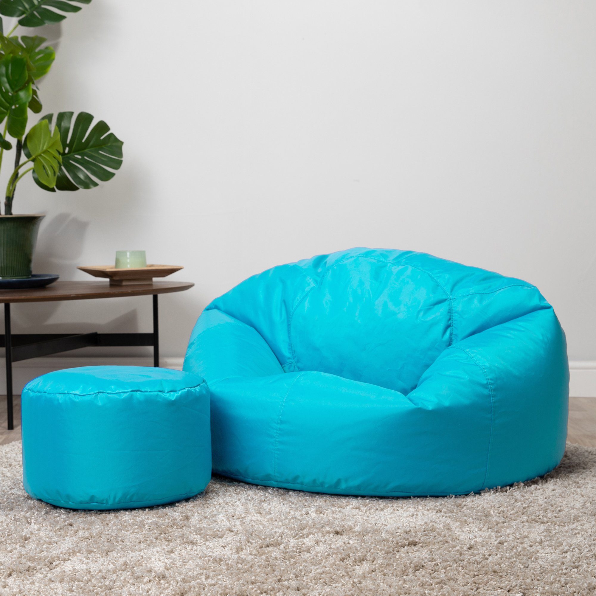 Sitzpouf mit aquablau Klassischer Sitzsack Outdoor Veeva Sitzsack