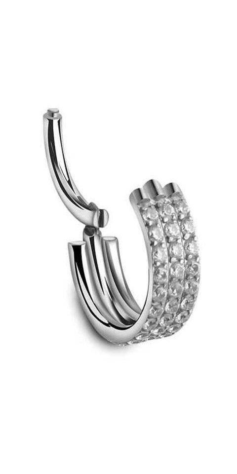 Nasenpiercing 3 Rings Titan G 23 Hinged Segmentring Charnier/Conch Clicker