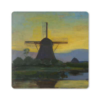 MuchoWow Gaming Mauspad Östliche Windmühle - Piet Mondrian (1-St), Gaming, Rutschfester Unterseite, Mausunterlage, 80x80 cm, XXL, Großes