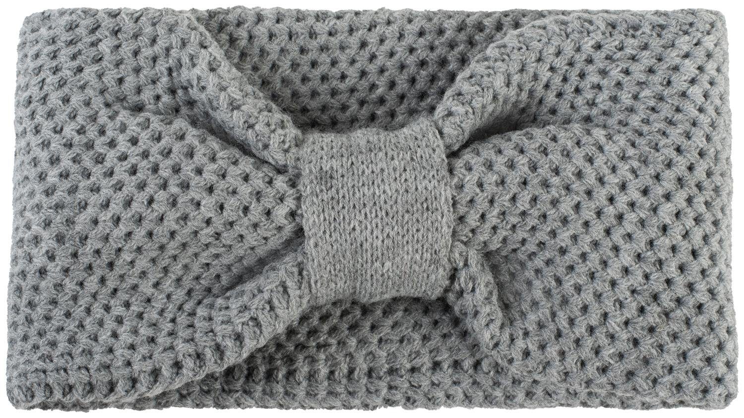 styleBREAKER Stirnband Stirnband mit Knoten und Perl Strickmuster (1-St)