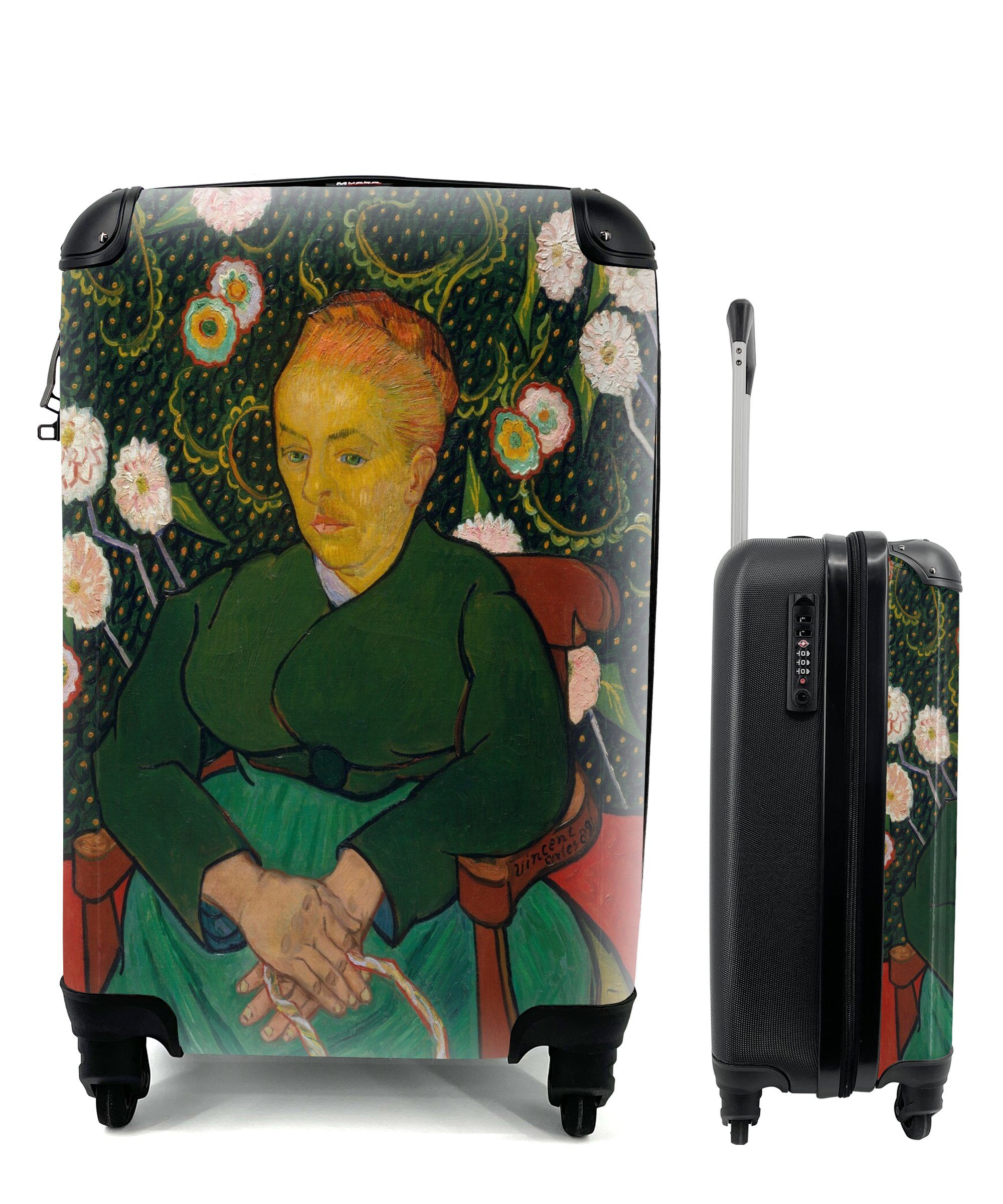 MuchoWow Handgepäckkoffer Porträt von Augustine für Handgepäck mit Ferien, Reisekoffer Trolley, rollen, Rollen, Gogh, 4 Roulin Reisetasche - Vincent van