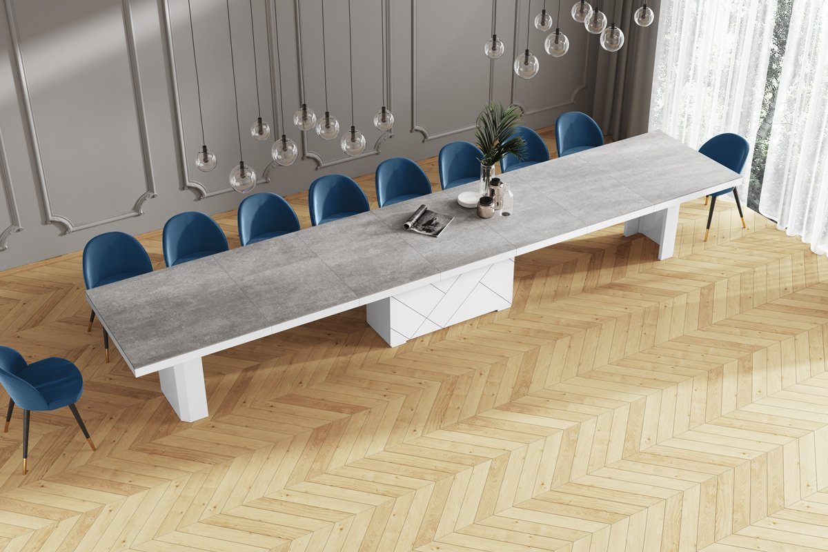 designimpex Esstisch HEK-111 Beton / Weiß günstig online kaufen