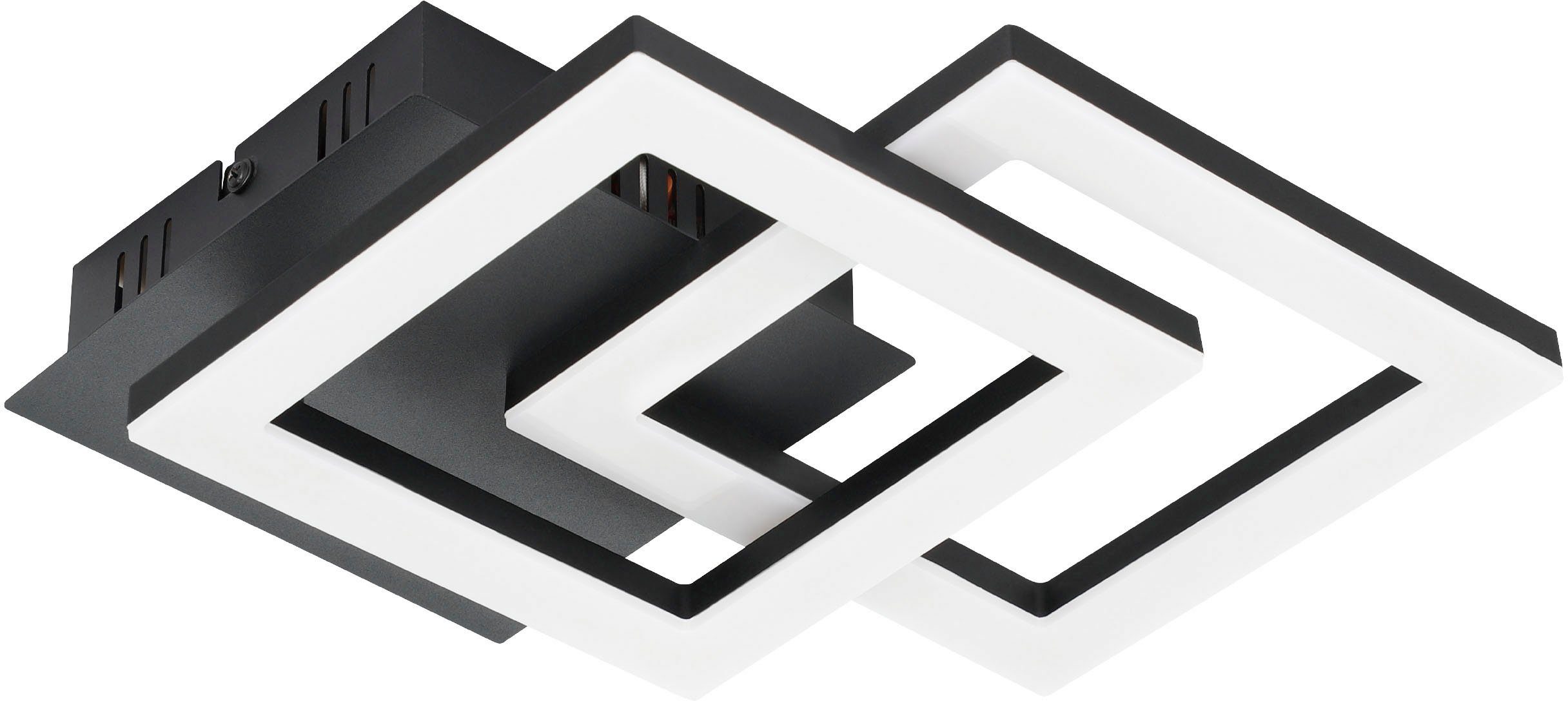 EGLO Deckenleuchte PARANDAY-Z, LED schwarz Deckenleuchte warmweiß kaltweiß, aus Z Connect fest integriert, in Stahl - 