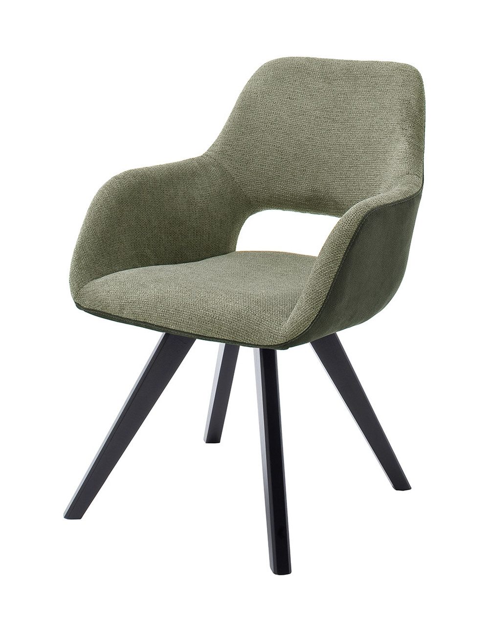 MCA living Schalenstuhl in Oliv, Stoffmix Fantasy/ Arizona - 56x86x64cm (BxHxT)