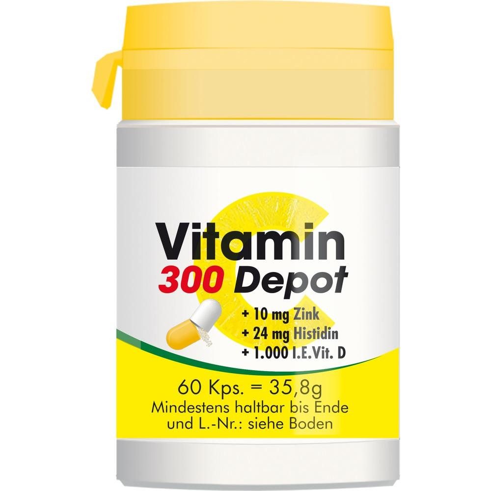 Pharma Peter GmbH VITAMIN C 300 Depot+Zink+Histidin+D Kapseln Kapseln, 60 St.