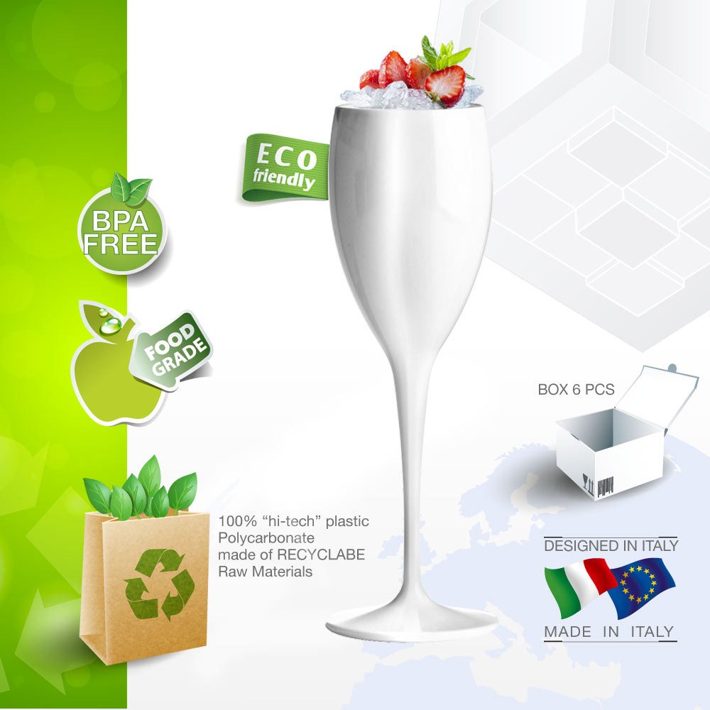 Doimoflair Sektglas Doimoflair Sektglas aus Kunststoff Bruchsicher Sektkelch 17 cl.