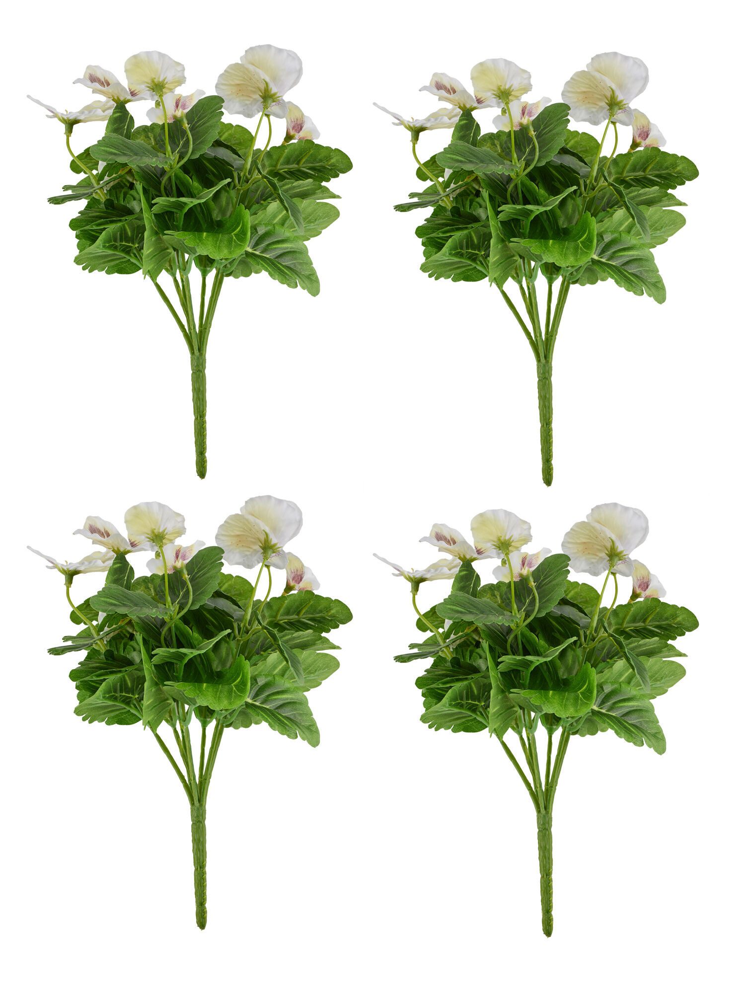 Kunstpflanze Kunstblumen Stiefmütterchen, ca. 28 cm, 4er-Set, Ab ins Grüne, Detailreich, pflegeleicht, für Innen & geschützten Außenbereich