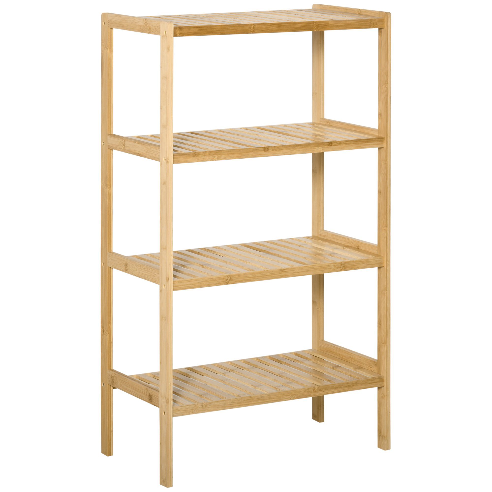 HOMCOM Standregal Bücherregal 4-stufiges Bambusregal Büroregal günstig online kaufen