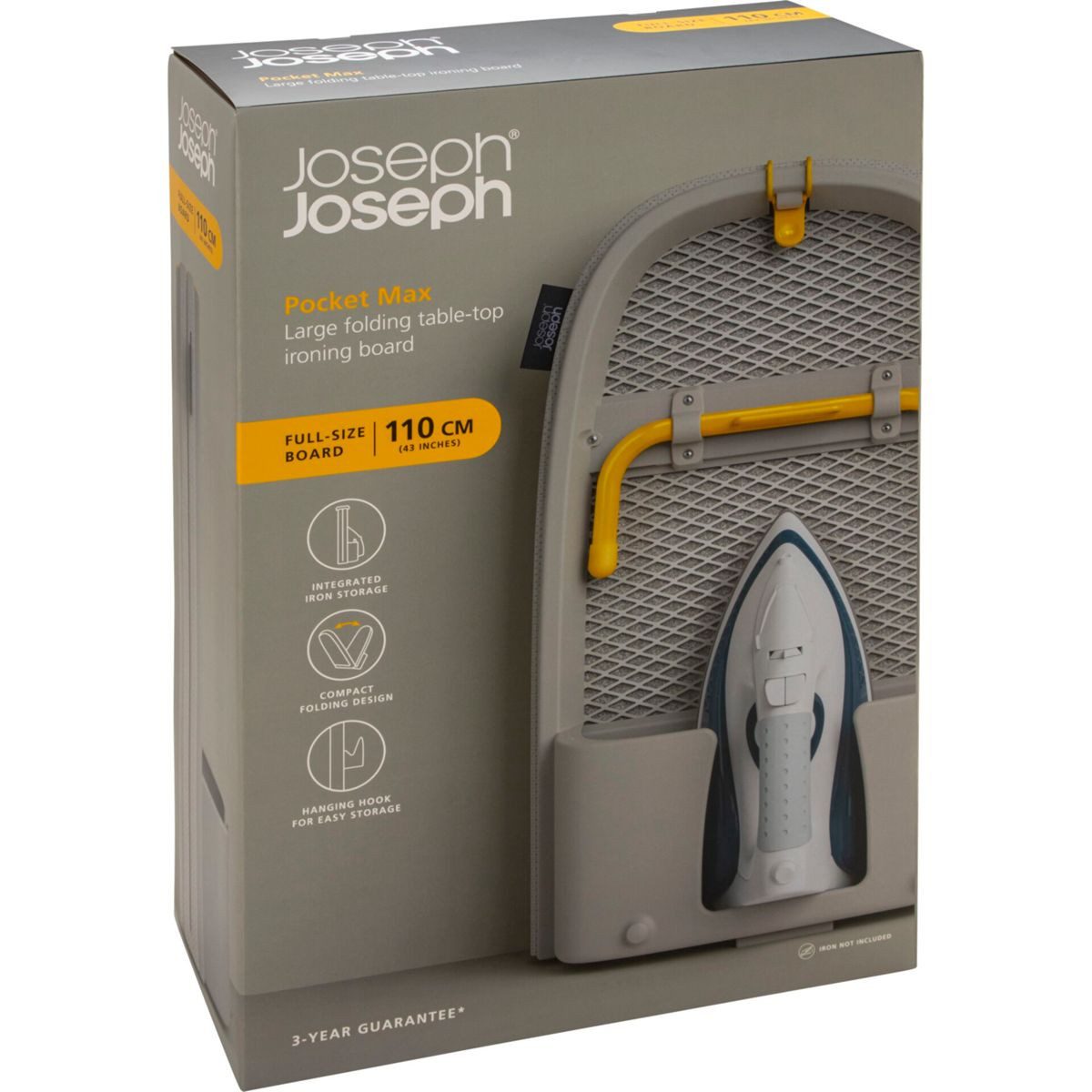 Joseph Joseph Wäschekorb Pocket Plus Max Klappbares Tisch-Bügelbrett ecru