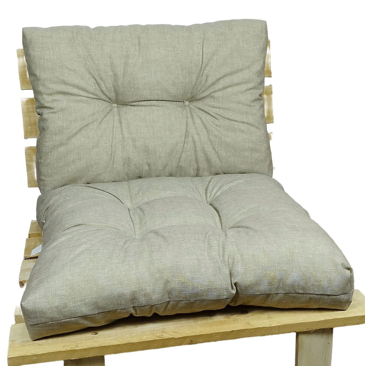 Rattani Sitzkissen Kissen / Polster für PE - Rattanmöbel, Set Sitz + Rücken soft grau, Set Sitz und Rückenkissen