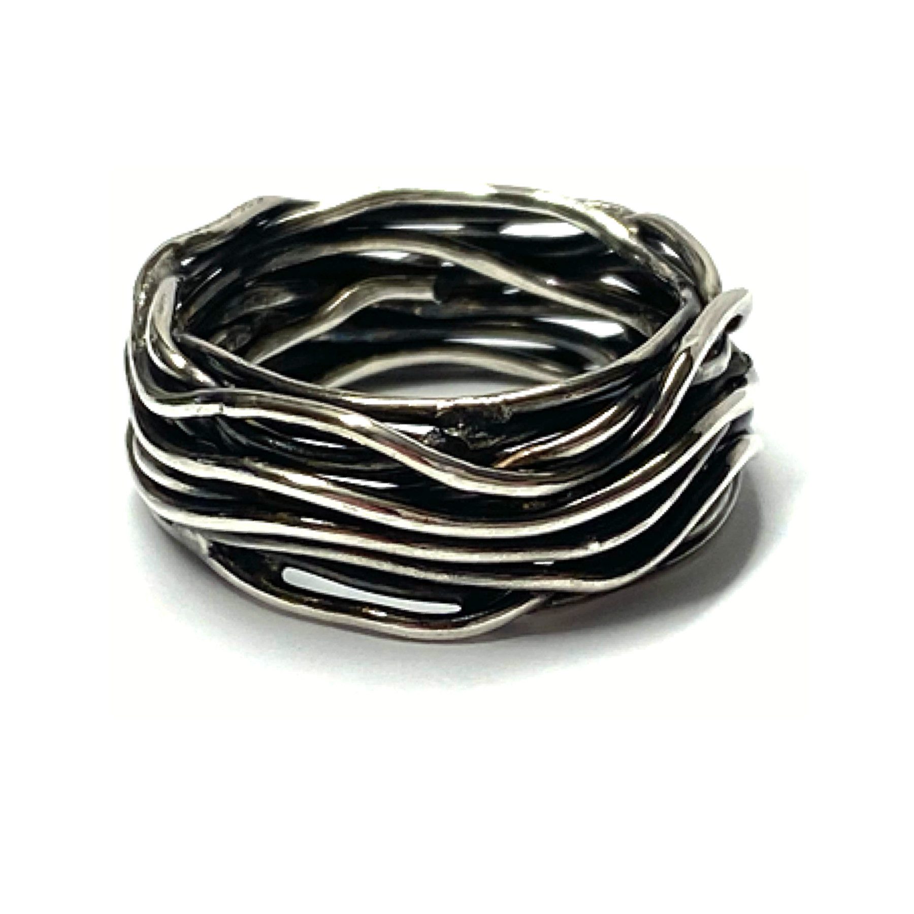 Silberring Ring 925 Silber geschwärzt Bandring Silberring #57