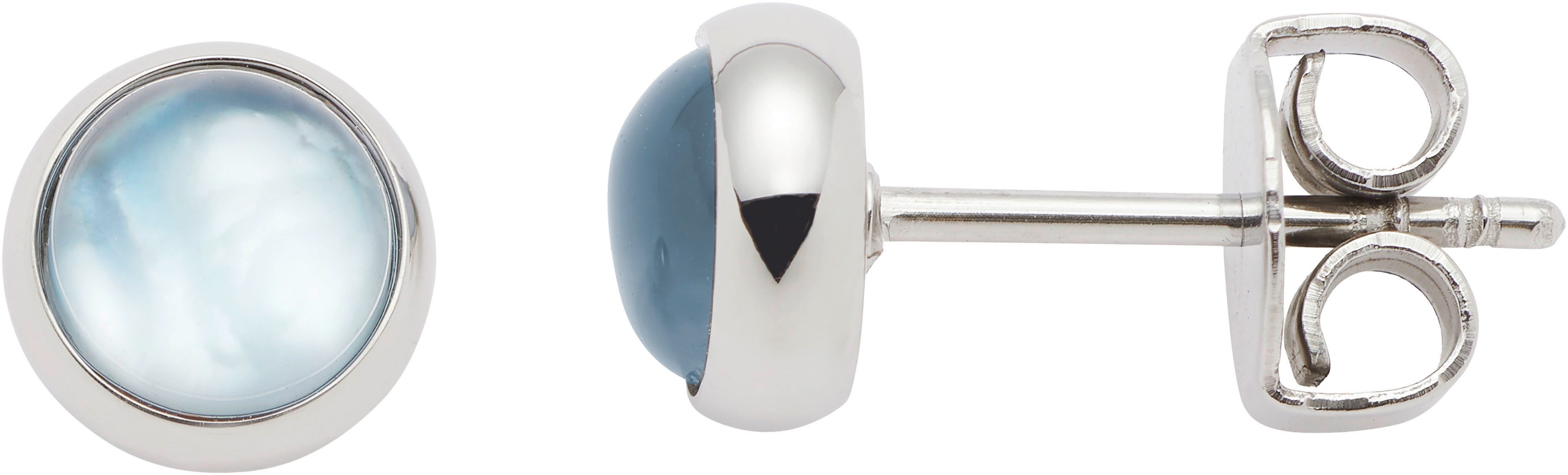 LEONARDO Paar Ohrstecker Ohrringe Bea grey blue, mit Glasstein - mit Perlmu günstig online kaufen