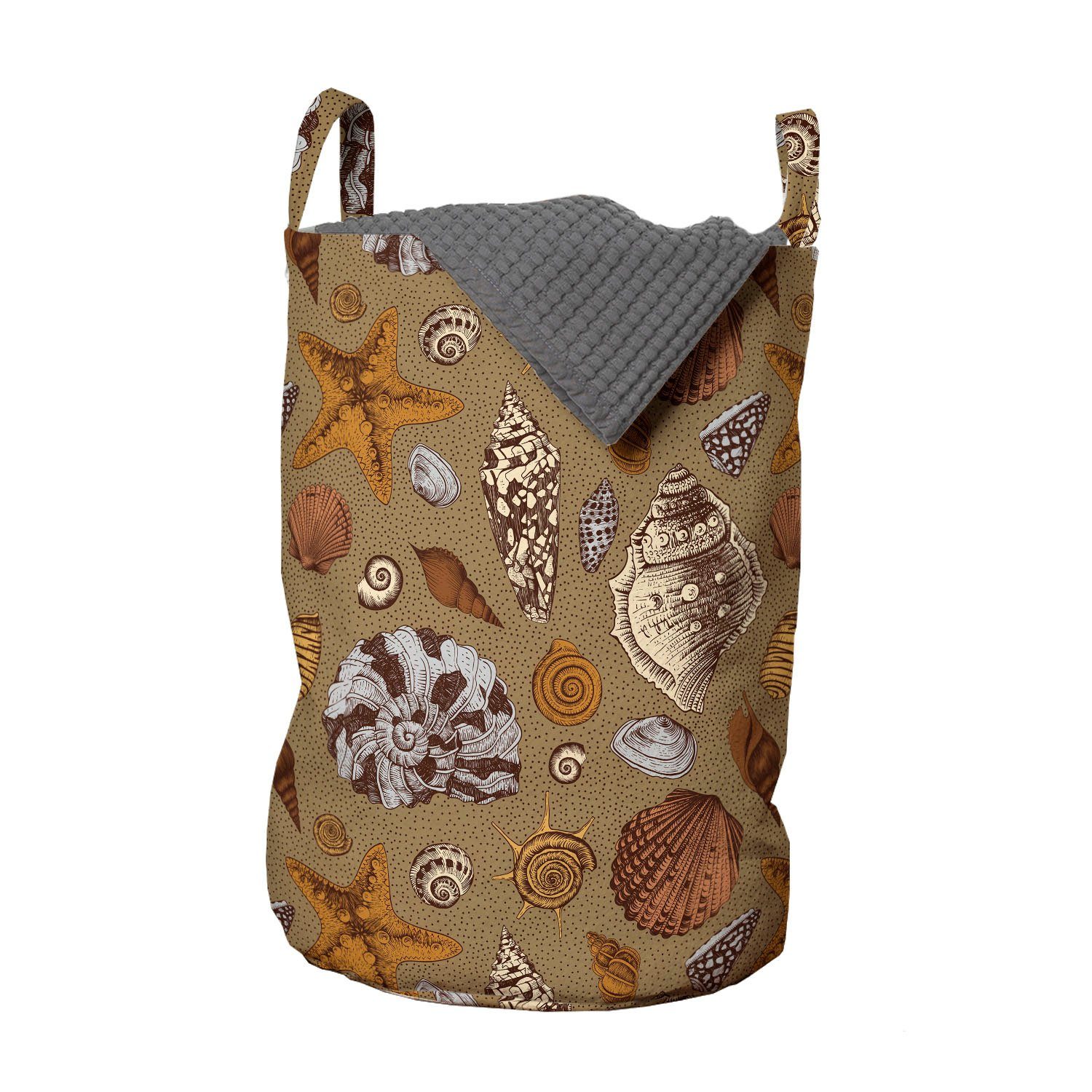 Abakuhaus Wäschesäckchen Wäschekorb mit Griffen Kordelzugverschluss für Waschsalons, Ozean Unterwasser Tiere