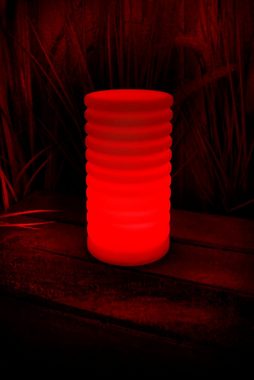 Arnusa LED Tischleuchte Mobile Akku Lampe RGB Farbwechsel PL202, 16 Farben per Fernbedienung einstellbar, LED fest integriert, 16 Leuchtfarben und 4 Farbwechselprogramme per Fernbedienung wählbar, mit Fernbedienung dimmbar