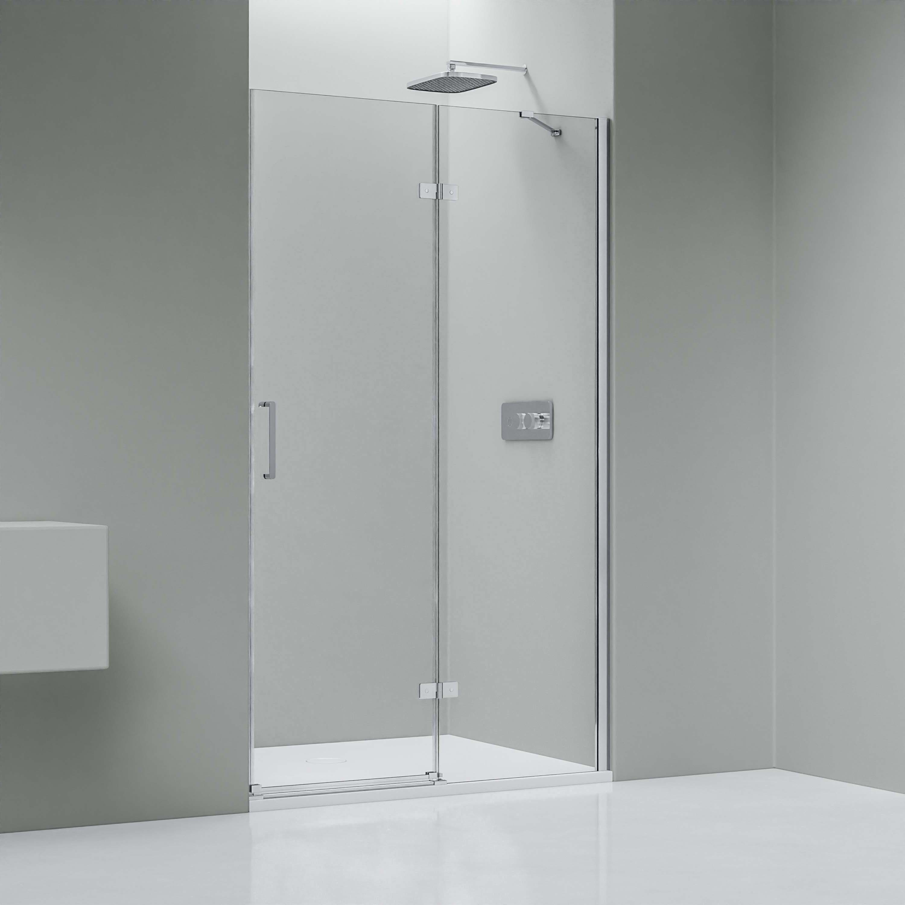 Bernstein Duschwand NT403 90 cm Rechts, ESG Sicherheitsglas 8mm, Nischendusche Drehtür an Festfeld 90cm Anschlag Rechts 8mm Nano