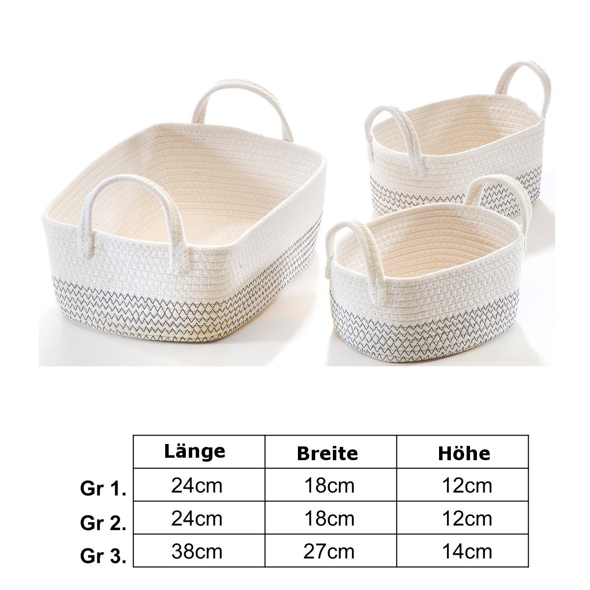 Kobolo Aufbewahrungskorb Baumwollkorb oval weiß mit günstig online kaufen