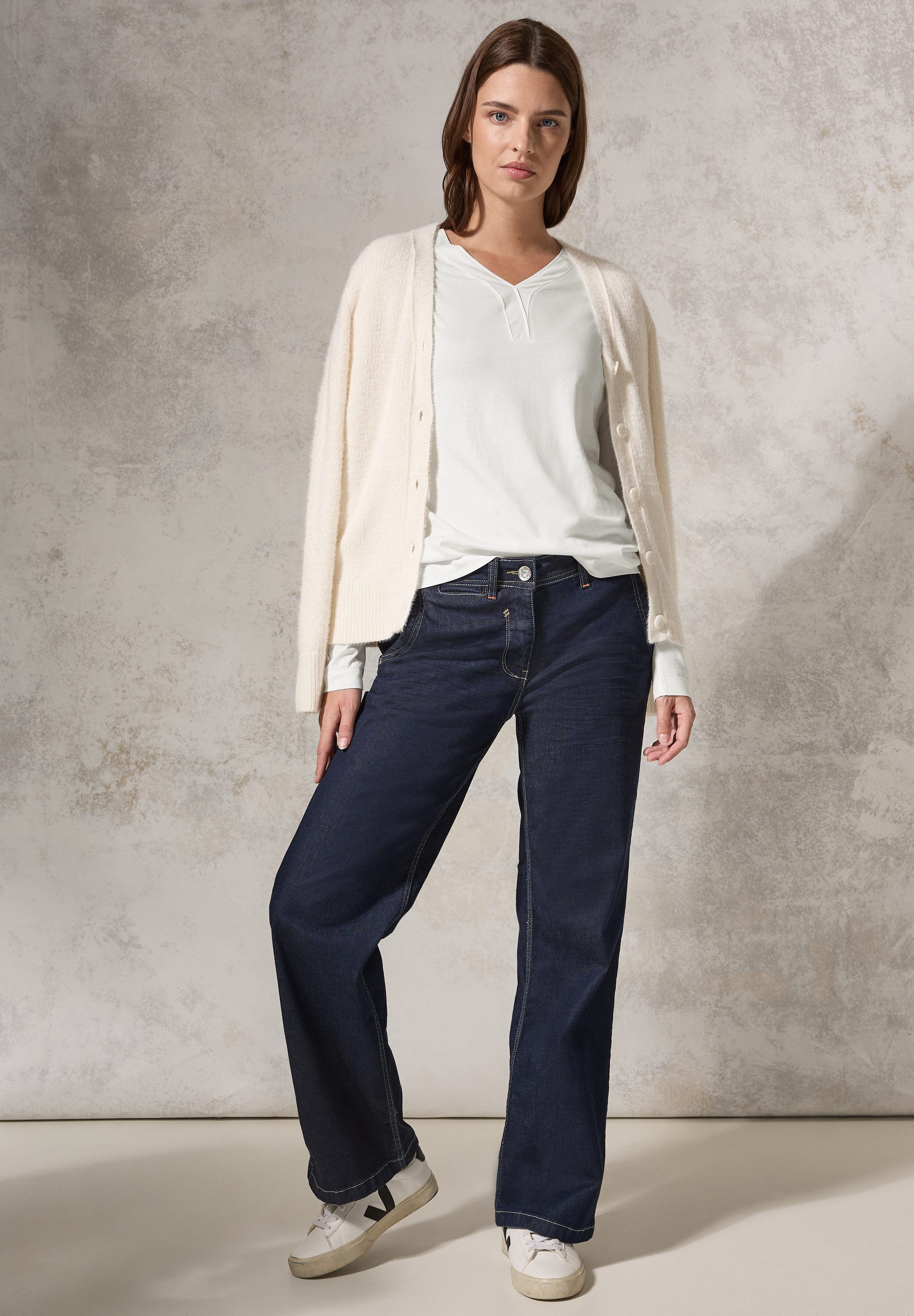 CECIL Langarmshirt im angenehmen Materialmix